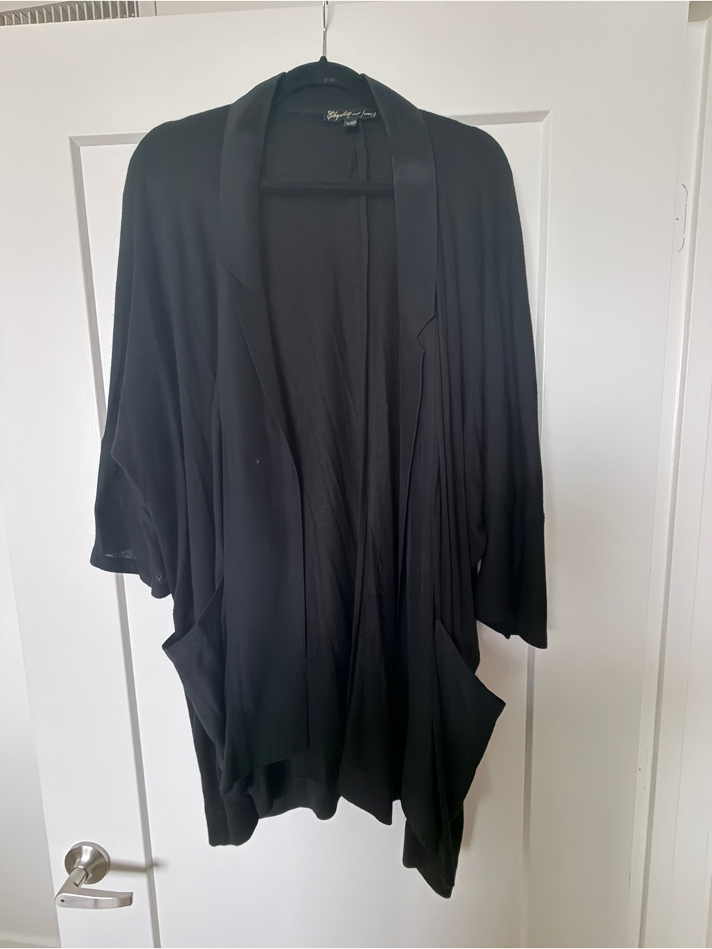 Elizabeth and James Black Open-Front Cardigan